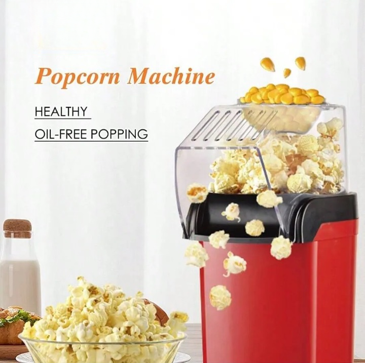 Home Kitchen Popcorn Machine 110-220V Compact Mini Snack Maker Ideal for Movie Night and Parties